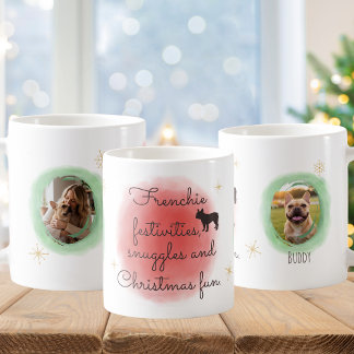 Franse Bulldog Aquarel - Kerst Mis Kunst Koffiemok