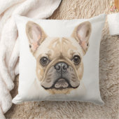 Franse Bulldog Aquarel Sierkussen Neutraal (Deken)