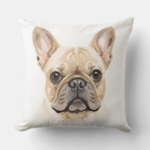 Franse Bulldog Aquarel Sierkussen Neutraal