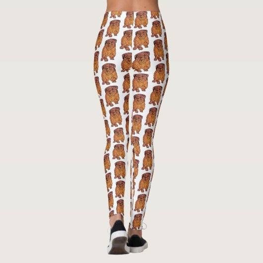 Franse Bulldog Art aangepaste Leggings (Achterkant)