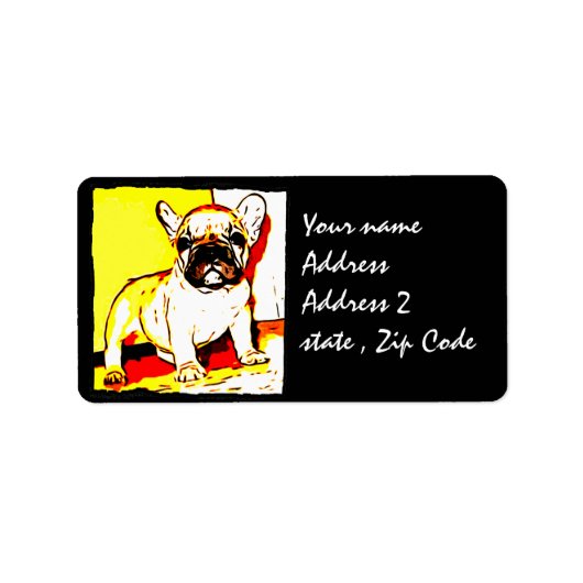 Franse Bulldog Art Etiket (Voorkant)