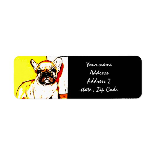Franse Bulldog Art Etiket (Voorkant)