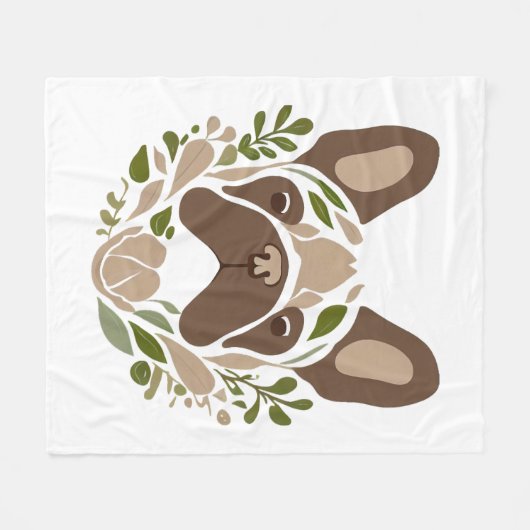 Franse Bulldog Art Fleece Deken (Voorkant (Horizontaal))