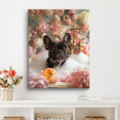 Franse Bulldog Art | Frans in badkuip Badkamer Canvas Afdruk