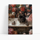 Franse Bulldog Art | Frans in badkuip Badkamer Canvas Afdruk