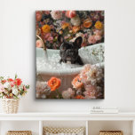 Franse Bulldog Art | Frans in badkuip Badkamer Canvas Afdruk<br><div class="desc">Franse Bulldog kunst met een speelse Franse Bulldog genieten van een ontspannen bad vol bubbels en prachtige bloemen. Dit charmante kunstwerk voegt een vleugje warmte en persoonlijkheid toe aan uw ruimte,  waardoor het uitnodigender en vrolijker aanvoelt.</div>