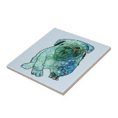 Franse Bulldog Art Mandala keramische foto Tegel Tegeltje (Zijkant)