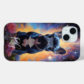 Franse Bulldog Art Monogram Case-Mate iPhone Case (Achterkant (horizontaal))