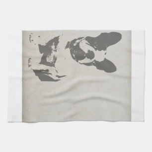 franse bulldog art . png theedoek