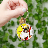 Franse Bulldog Art Sleutelhanger (Hand)