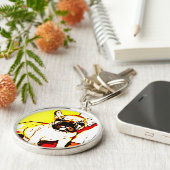 Franse Bulldog Art Sleutelhanger (Zijkant)