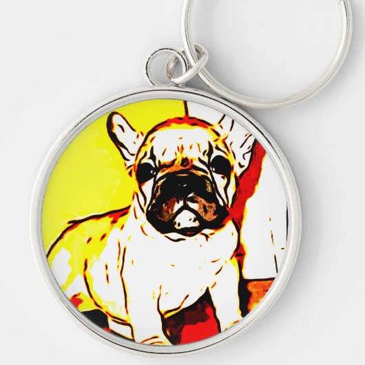 Franse Bulldog Art Sleutelhanger (Voorkant)