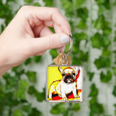 Franse Bulldog Art Sleutelhanger (Hand)