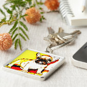 Franse Bulldog Art Sleutelhanger (Zijkant)