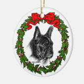 Franse Bulldog Art van Glenda S. Harlan Keramisch Ornament (Links)