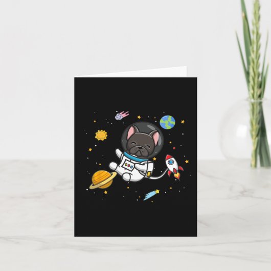 Franse Bulldog Astronaut Kaart (Voorkant)
