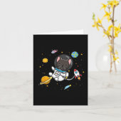 Franse Bulldog Astronaut Kaart (Gele Bloem)