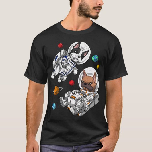 Franse Bulldog Astronaut T-shirt (Voorkant)