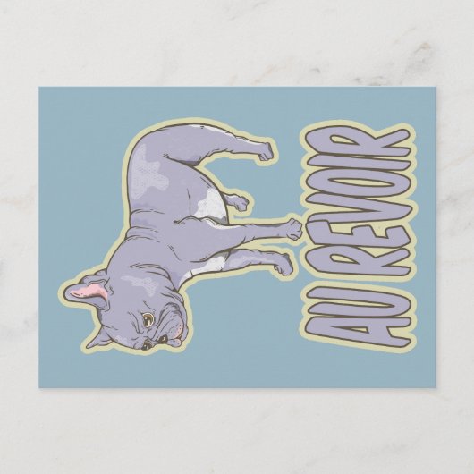 Franse Bulldog Au Revoir Briefkaart (Voorkant)