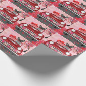 Franse Bulldog auto met hart Valentijnse Cadeaupapier (Hoek)