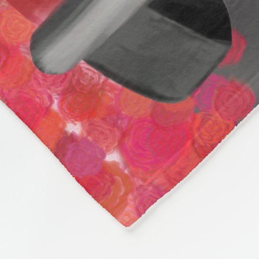 Franse Bulldog auto met hart Valentijnse Fleece Deken (Hoek)