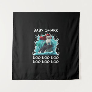 Franse Bulldog   Baby Shark Doo Doo Doo Wandkleed