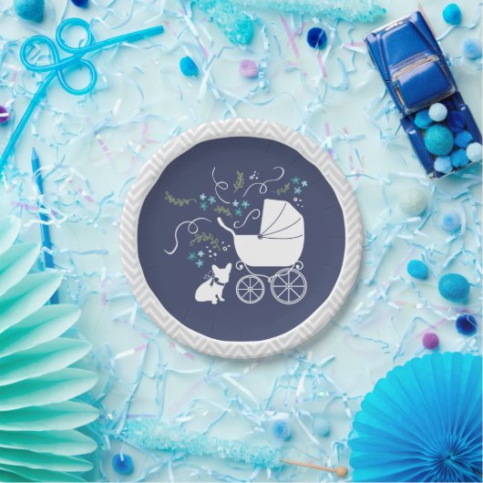 Franse Bulldog Baby shower Bord Design 2 (Feest)