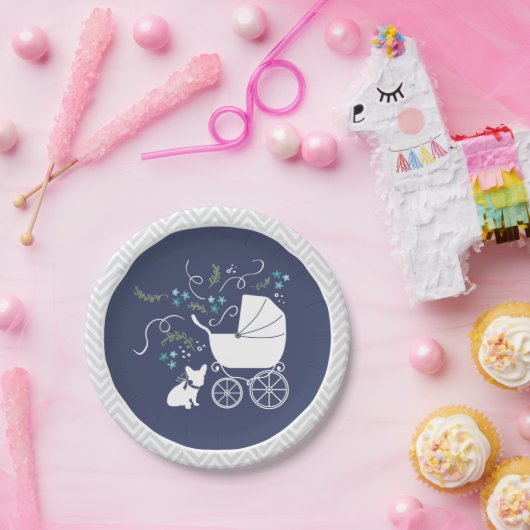 Franse Bulldog Baby shower Bord Design 2 (Feest)