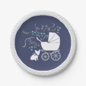 Franse Bulldog Baby shower Bord Design 2 (Voorkant)