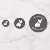 Franse Bulldog Baby shower grijs Confetti (Achterkanten)