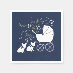 Franse Bulldog Baby shower servetten Design 2 hond