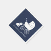 Franse Bulldog Baby shower servetten ontwerp 1 (Hoek)