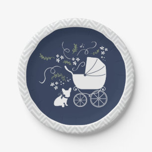 Franse Bulldog Baby showers Borden Design 2 Papieren Bordje