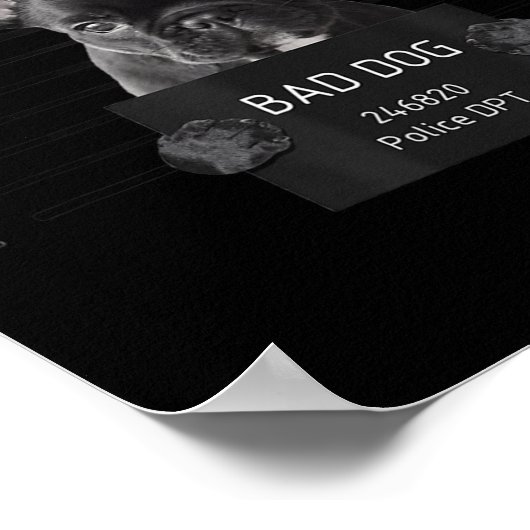 Franse Bulldog Bad Dog Jail Frenchie Dog mam Frenc Poster (Hoek)