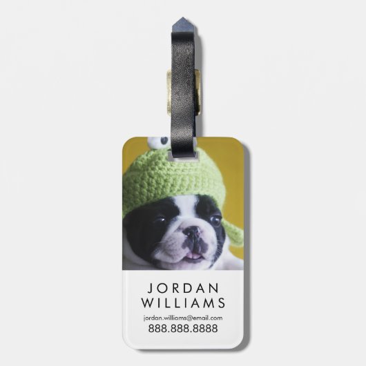 Franse Bulldog Bagagelabel (Achterkant verticaal)