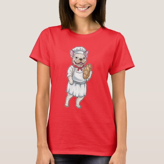 Franse Bulldog Bakker Brood T-shirt (Voorkant)