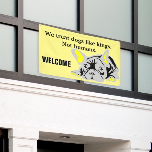 Franse Bulldog Banner (Buitenkant Gebouw)