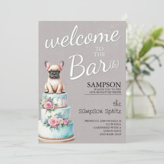 Franse Bulldog Bar Menu (Staand voorkant)