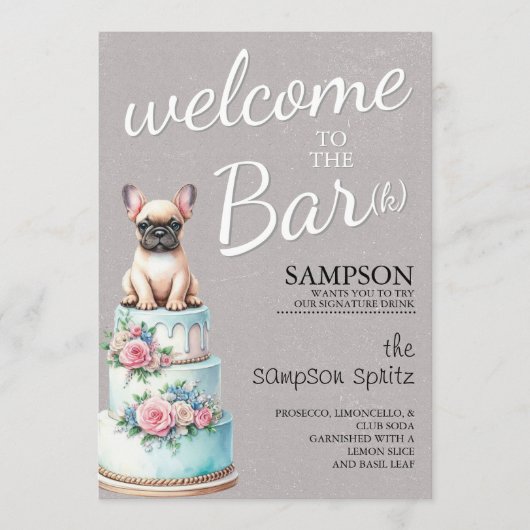 Franse Bulldog Bar Menu (Voorkant)