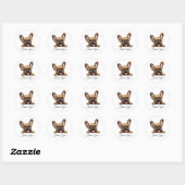 Franse Bulldog bedankt Ronde Sticker (Vel)