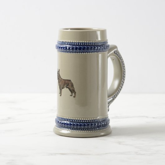 Franse Bulldog Beer Stein Bierpul (Voorkant rechts)