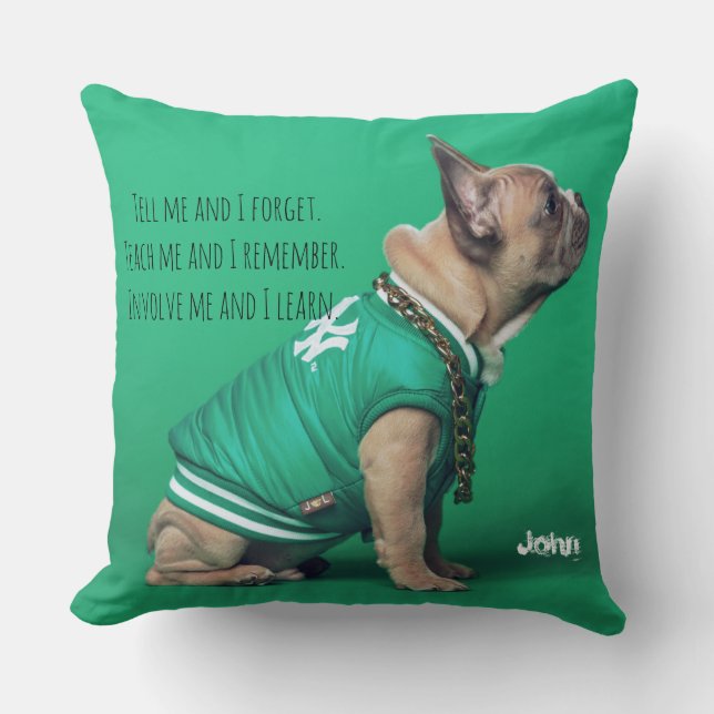 Franse Bulldog Best Quote Persoonlijke naam Kussen (Voorkant)