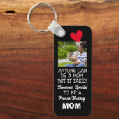 Franse Bulldog...Beste mam met dubbele zegen Sleutelhanger (Voorkant)