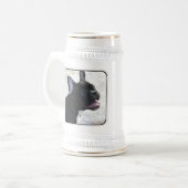 Franse Bulldog bier stein Bierpul (Voorkant links)