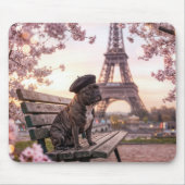 Franse Bulldog bij de Eiffeltoren Muismat (Voorkant)