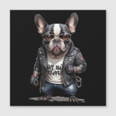 Franse Bulldog Biker Rebel in Leather Jacket Cool (Voorkant)