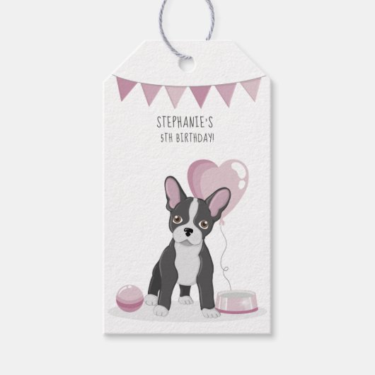 Franse Bulldog Birthday Cadeaulabel (Voorkant)