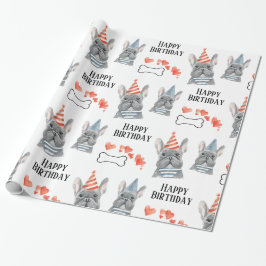 Franse Bulldog Birthday Cadeaupapier