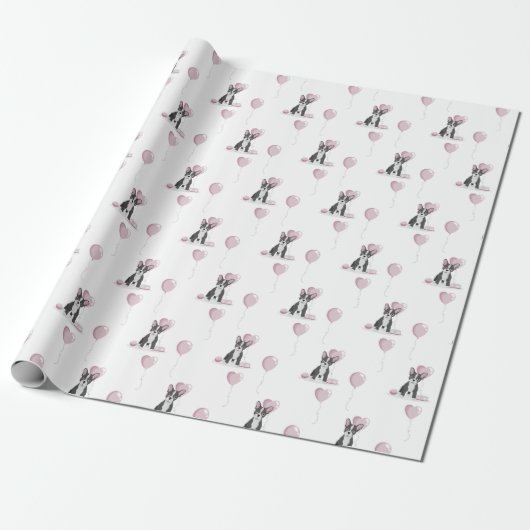 Franse Bulldog Birthday Cadeaupapier (Uitgerold)