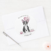 Franse Bulldog Birthday Dit boek behoort tot Ronde Sticker (Envelop)